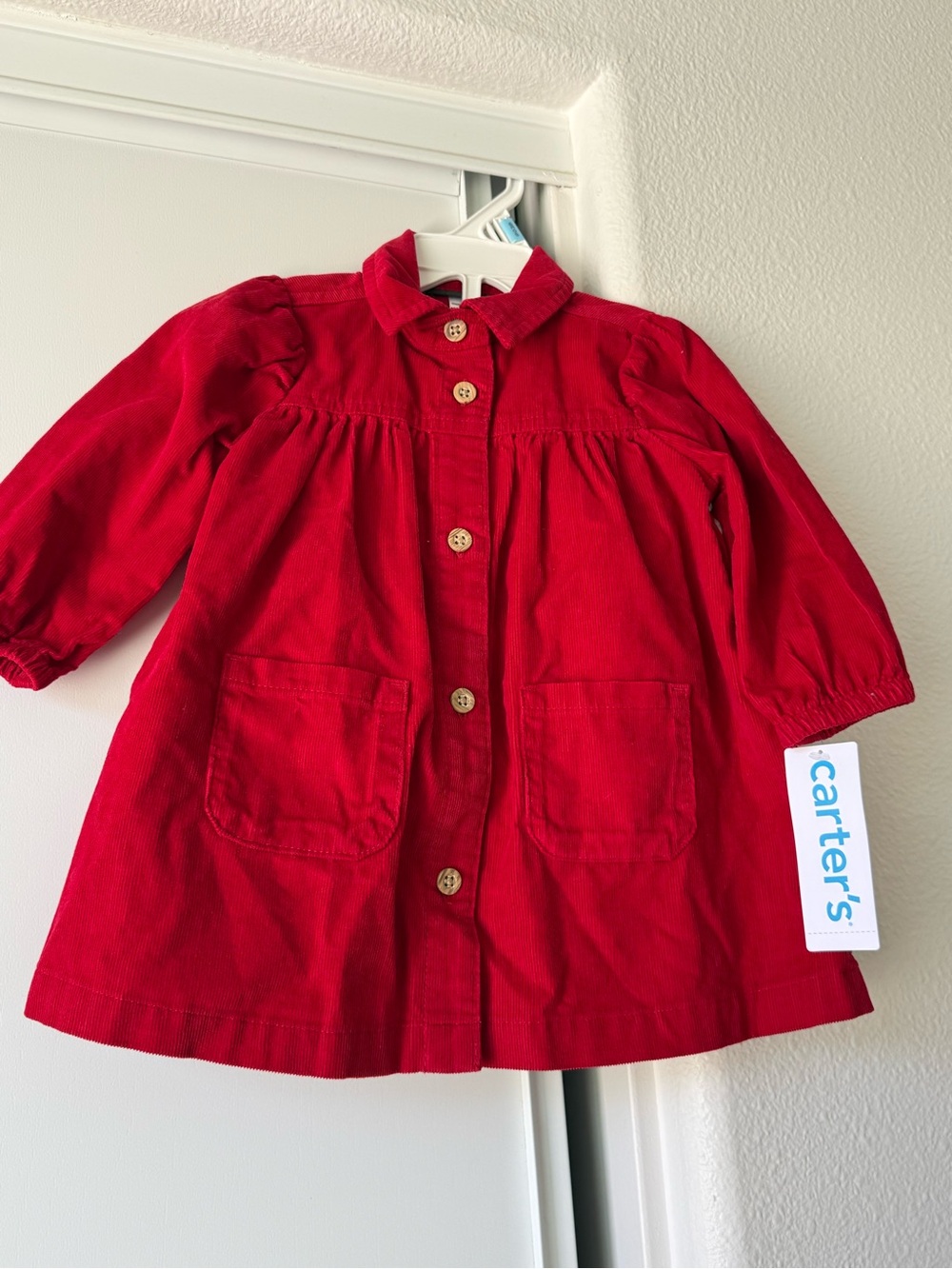 Carter's Bright Red Corduroy Baby Dress